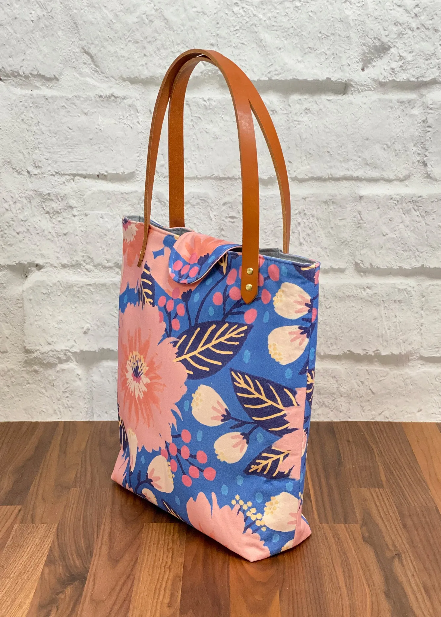Lincoln Tote Bag Complete Kit - Dahlia Blue Organic Canvas
