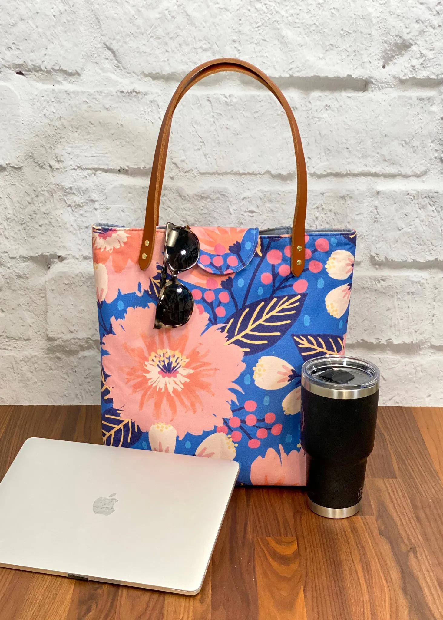 Lincoln Tote Bag Complete Kit - Dahlia Blue Organic Canvas