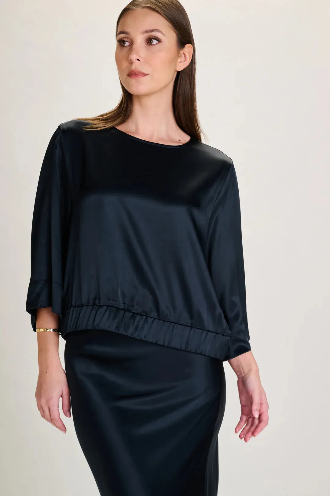 LUCIE BLOUSE NAVY - MARCH23