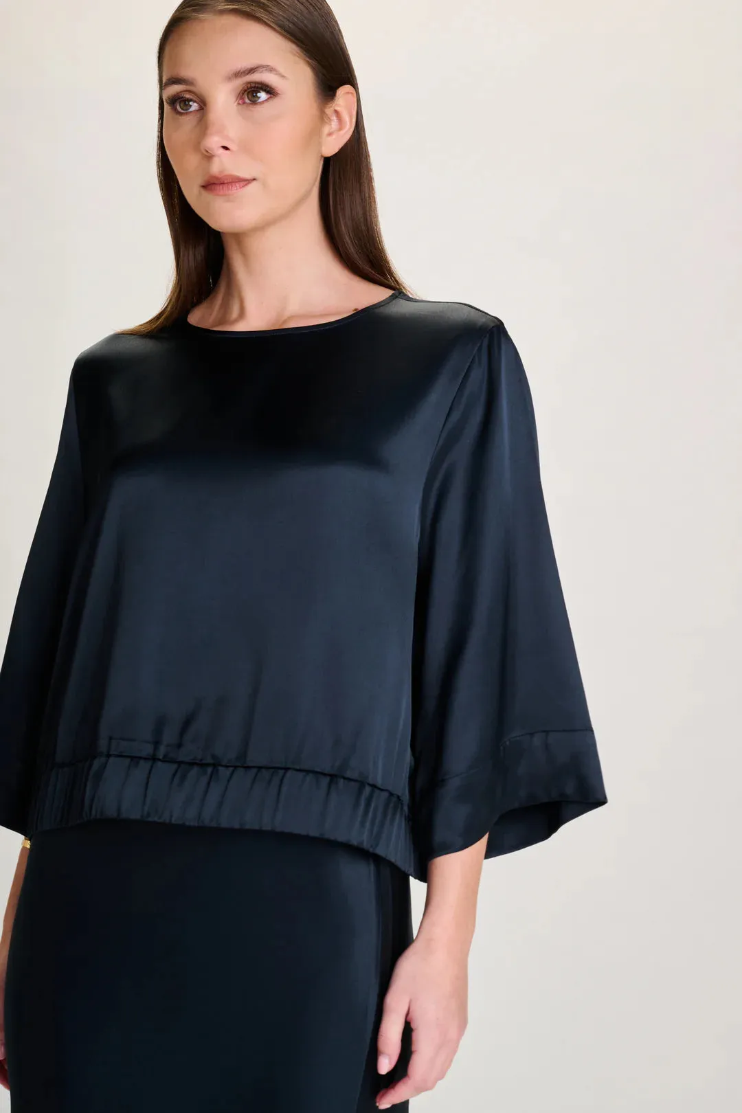 LUCIE BLOUSE NAVY - MARCH23