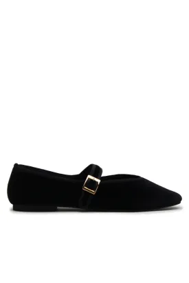 Mary-Jane Black Silk Velvet
