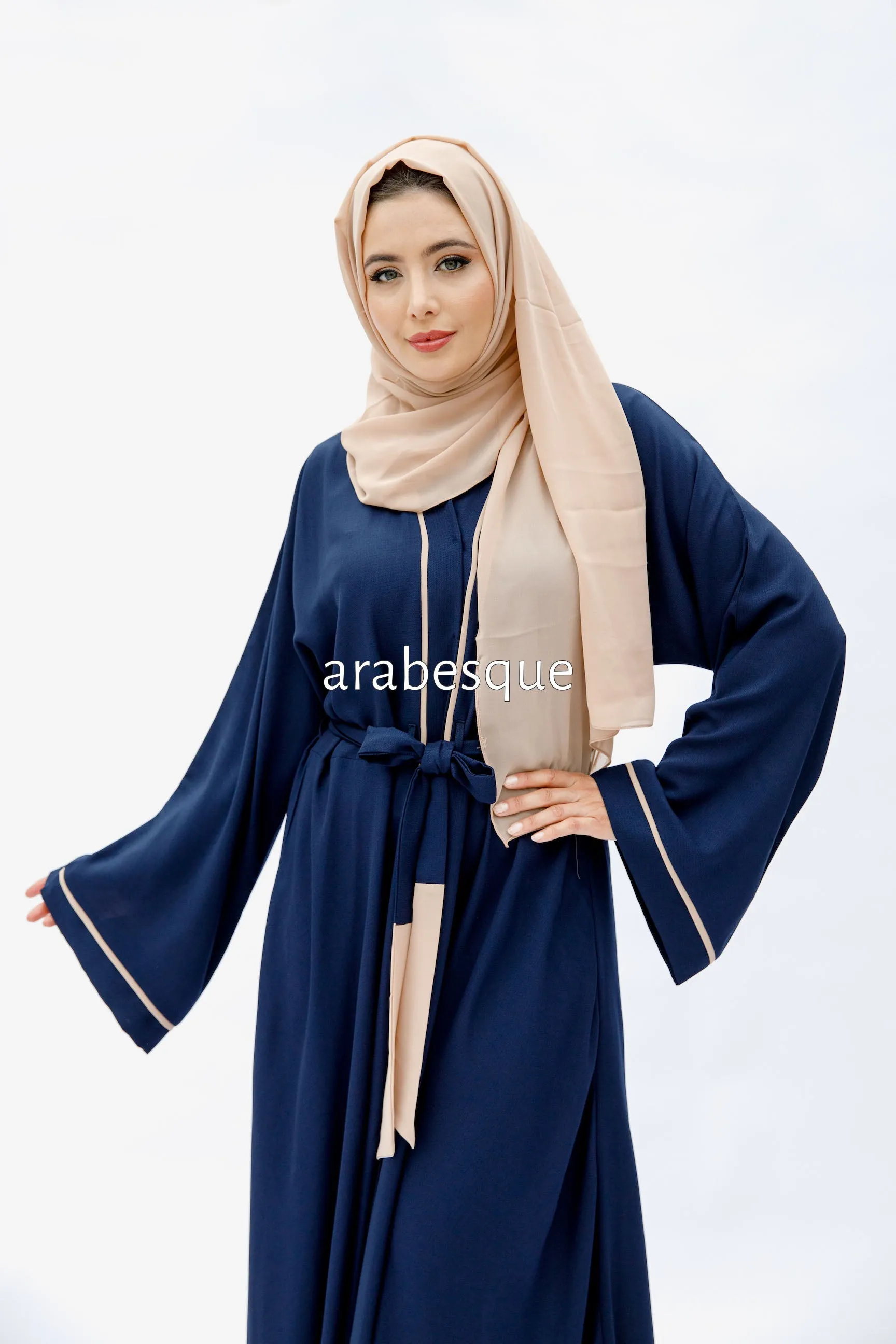 Open Umbrella Navy Abaya