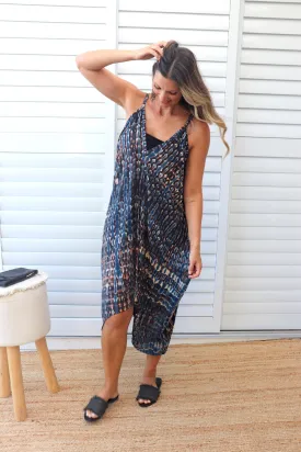 Palm Cove Dress in Midnight Tie Dye