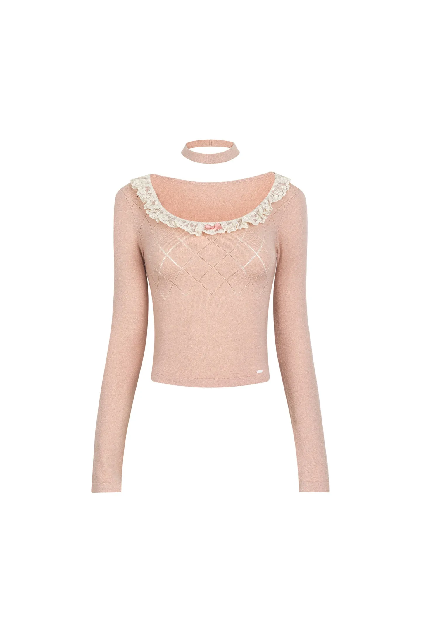 Paneled Lace Knitted Sweater
