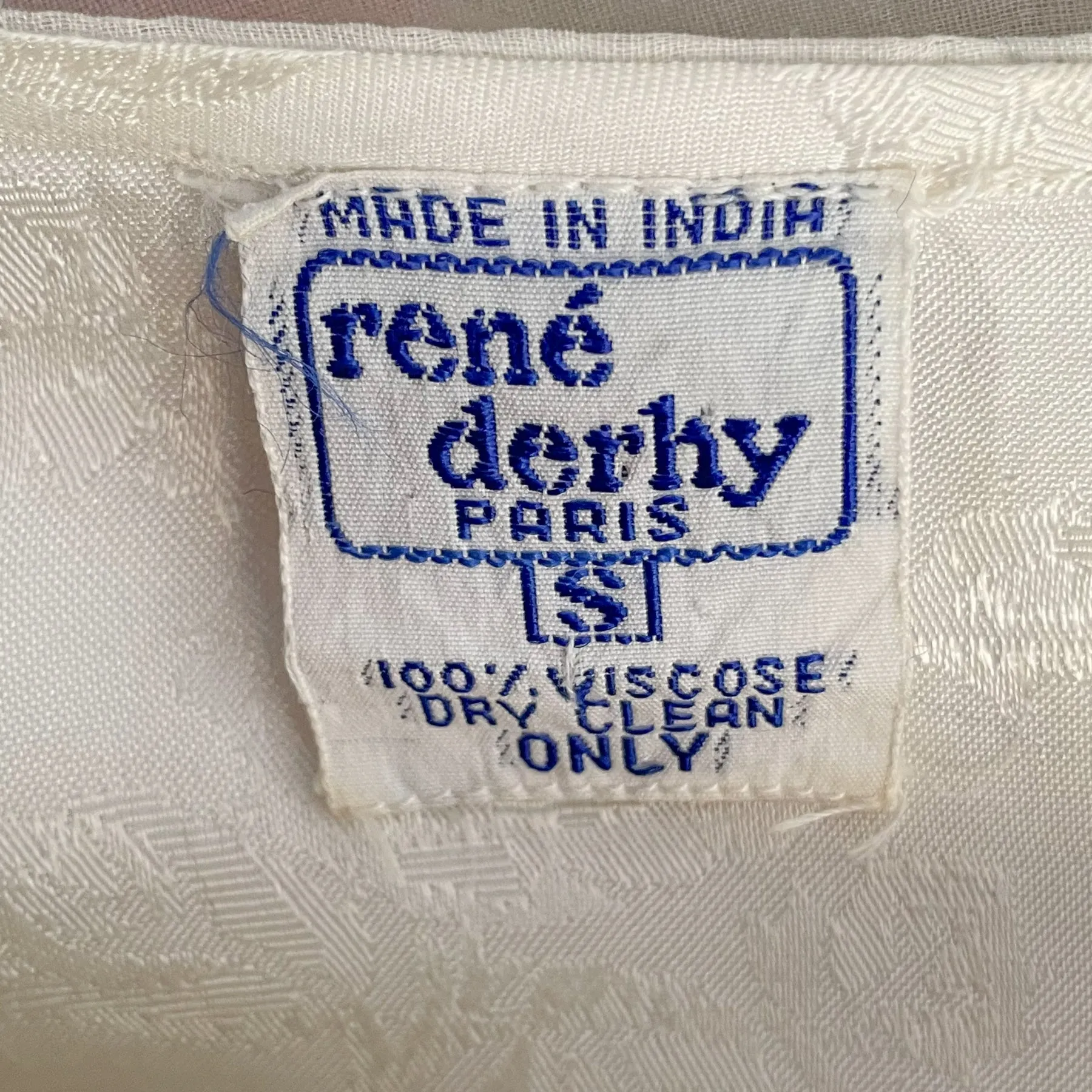 Rene Derhy Vintage 20s/30s Deco Style Blouson Blouse, Embroidered Collar S