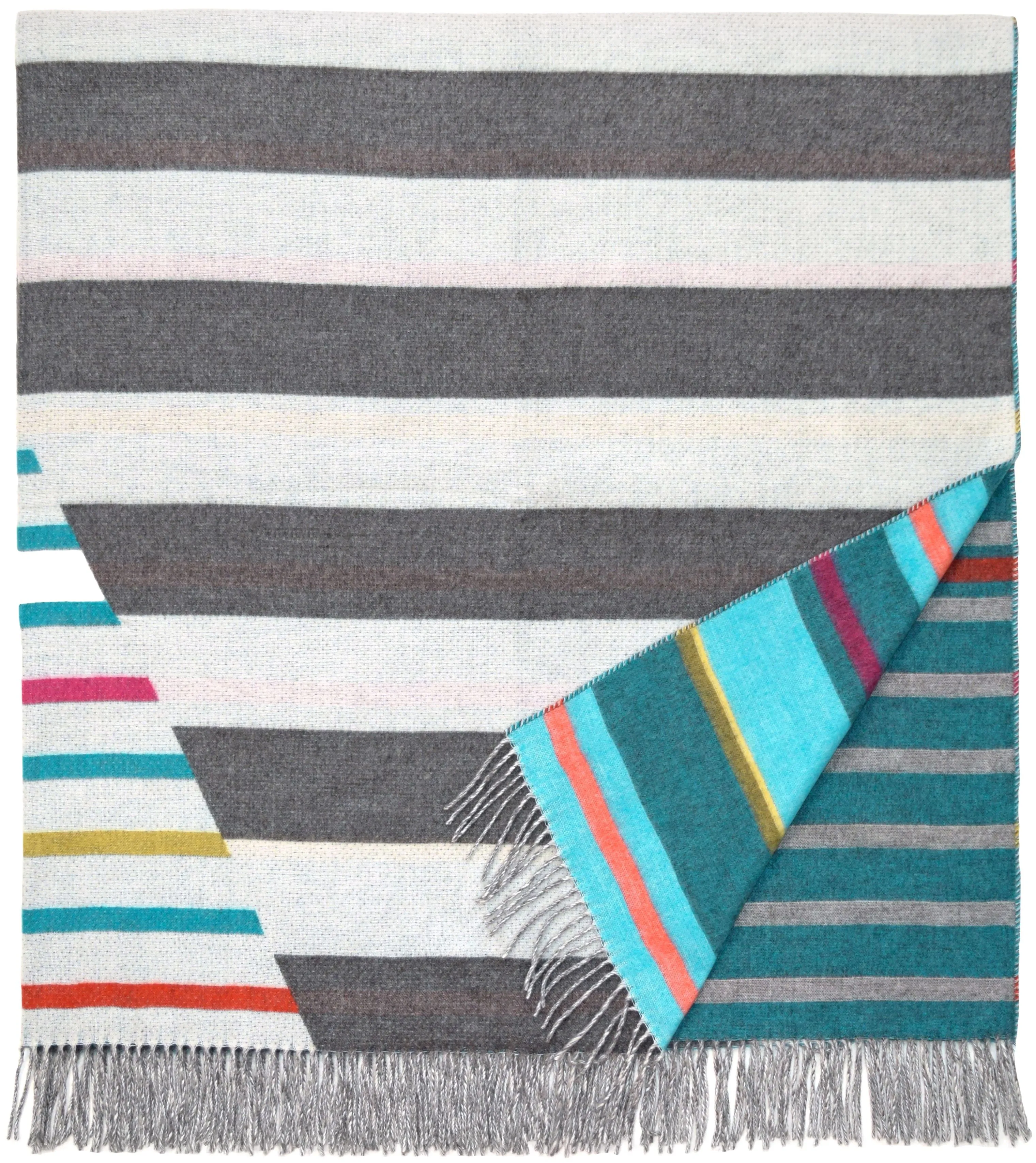 Reversible Stripes Woven Cashmink Throw