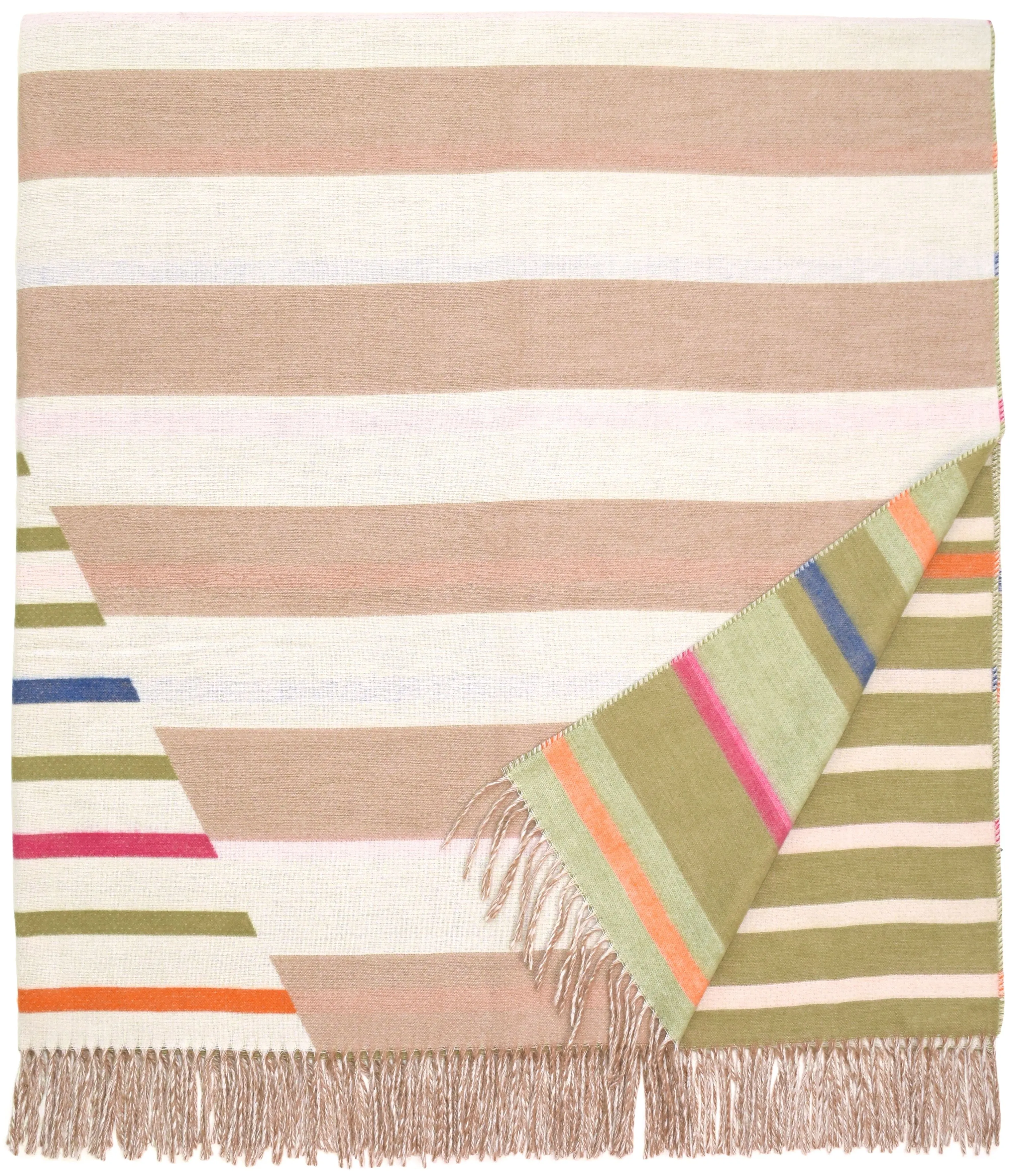 Reversible Stripes Woven Cashmink Throw