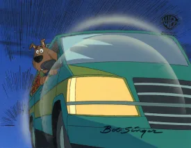 Scooby-Doo and the Witch's Ghost Original Production Cel with Matching Drawing Signed by Bob Singer: Scooby