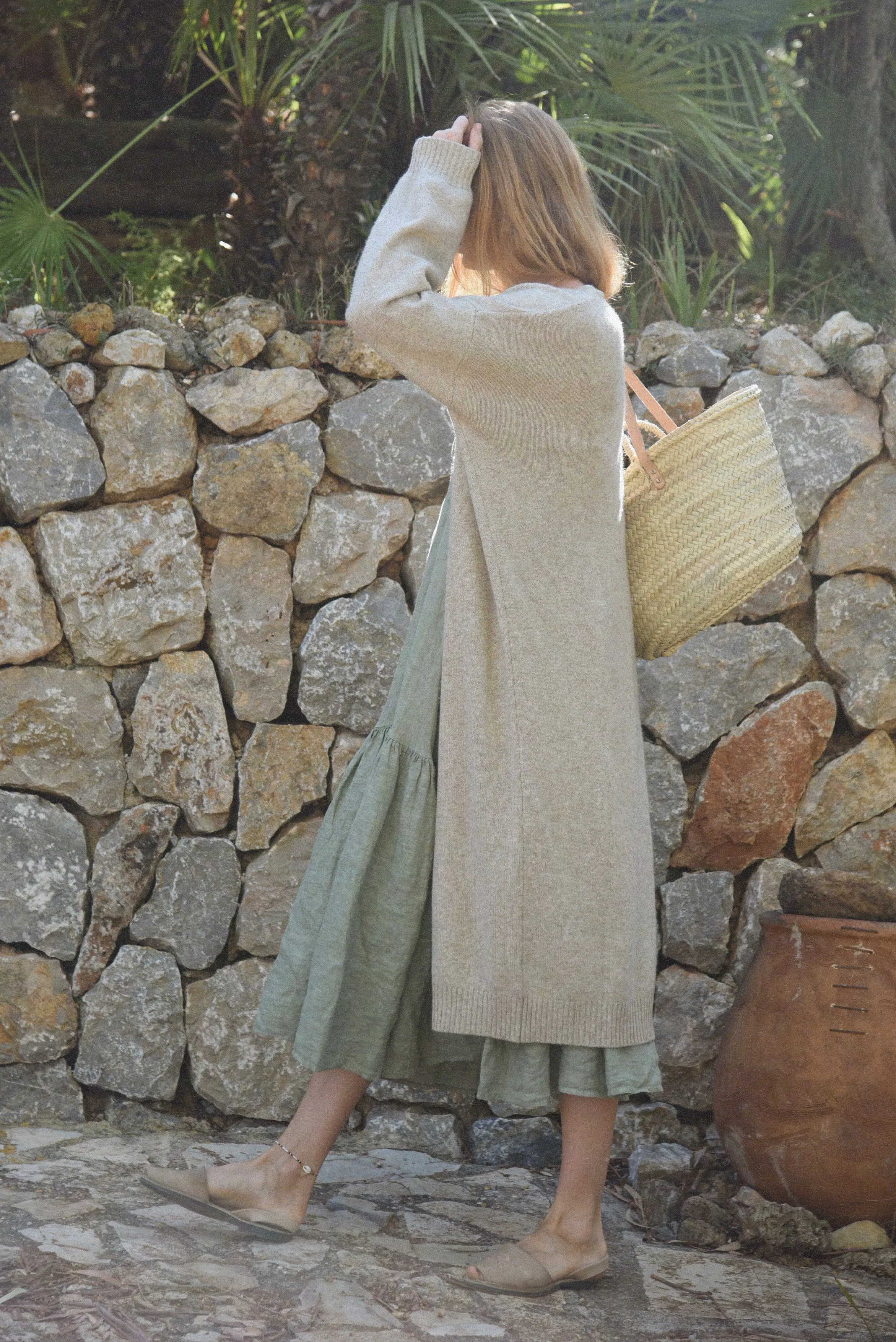 The Cashmere Marlow Long Cardigan // Moon