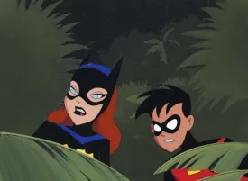 The New Batman Adventures Original Production Cel on Original Background: Batgirl and Robin