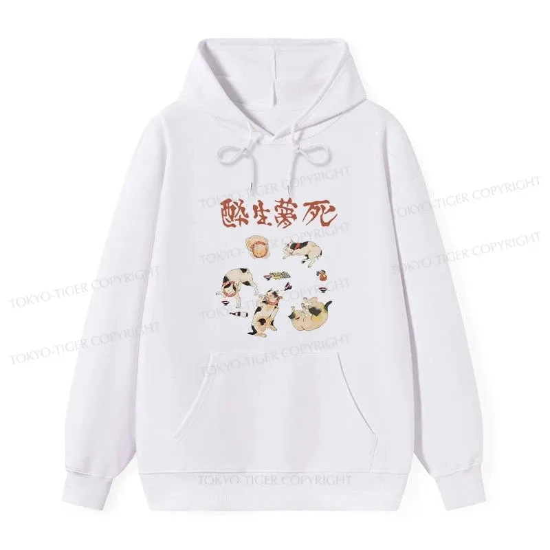 Tokyo-Tiger Drunken Cats Classic Hoodie