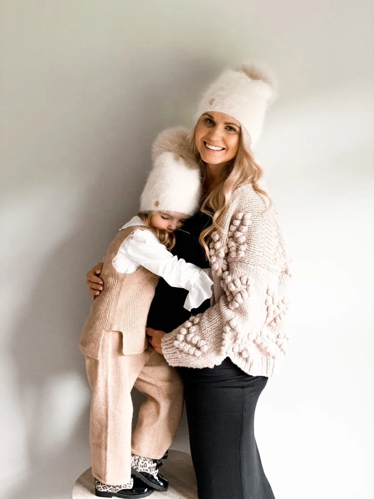 Vanya Adult Beige Cashmere Beanie Hat