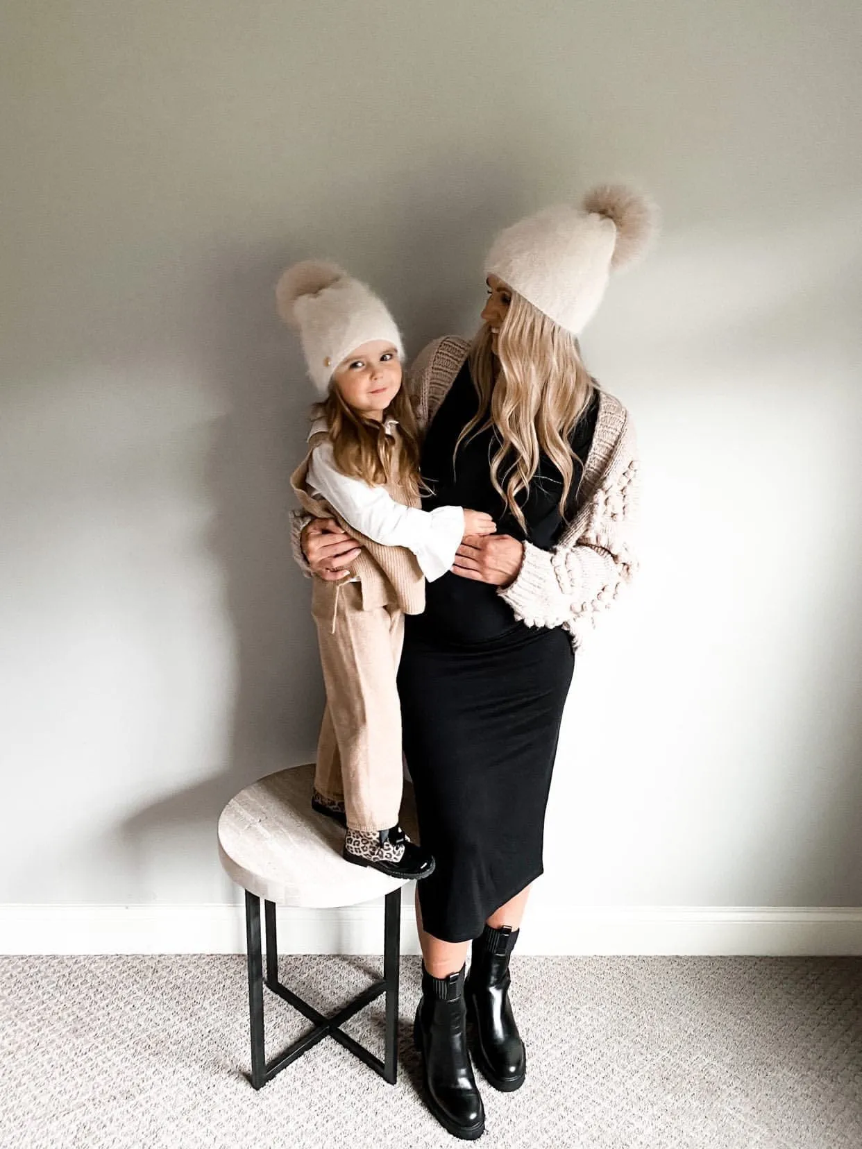 Vanya Adult Beige Cashmere Beanie Hat