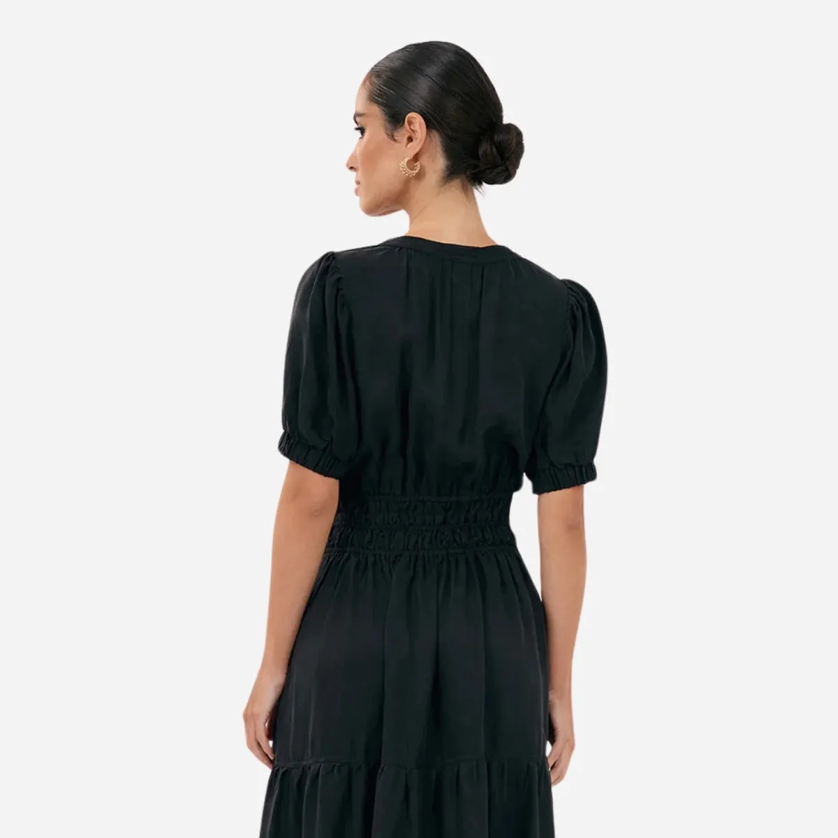 Violette Cupro Maxi Dress (Black)