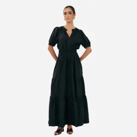 Violette Cupro Maxi Dress (Black)