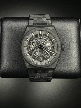Zenith Defy Classic Automatic Skeleton Dial Watch with Carbon Fiber Design – Luxury Timepiece
