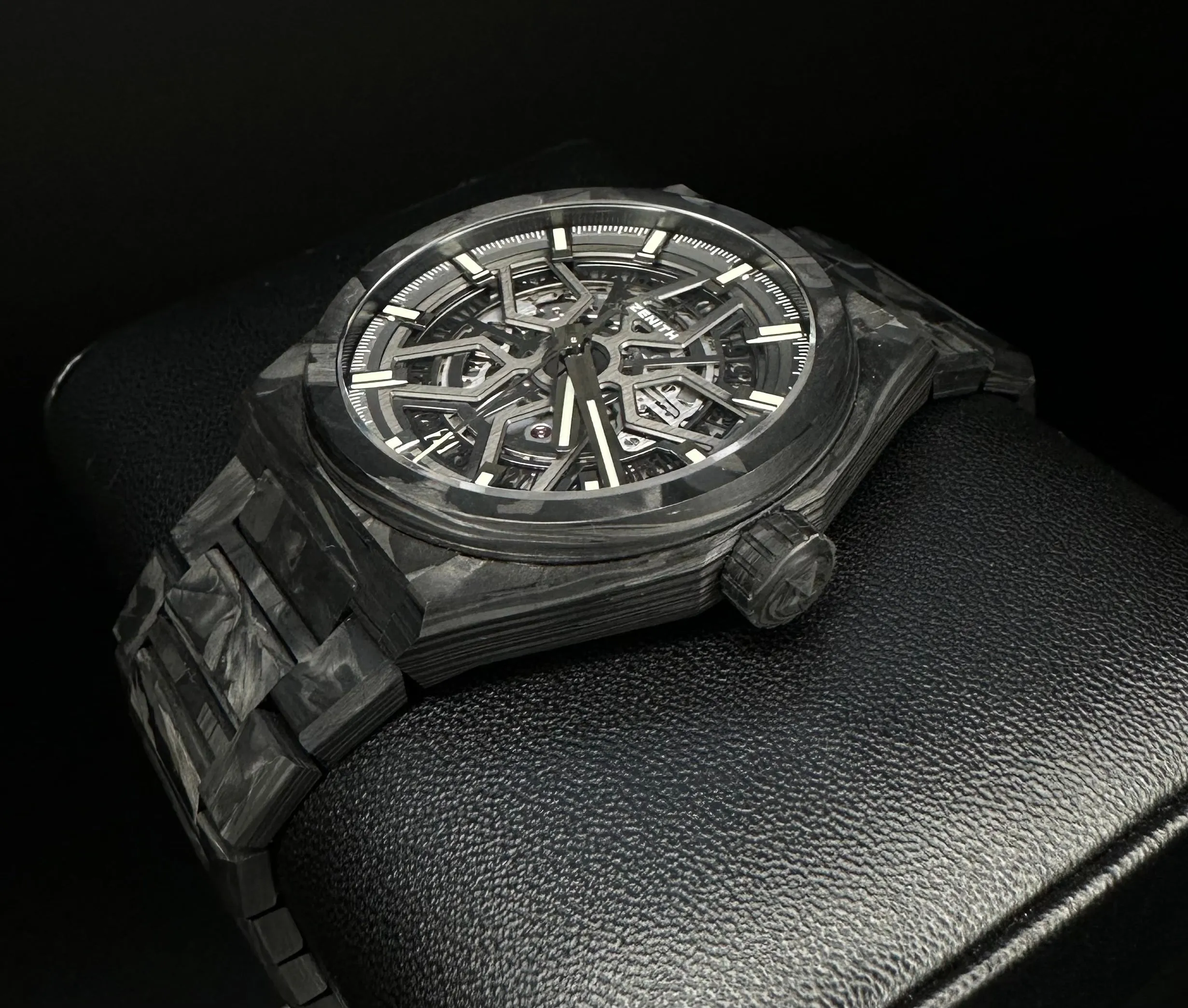 Zenith Defy Classic Automatic Skeleton Dial Watch with Carbon Fiber Design – Luxury Timepiece