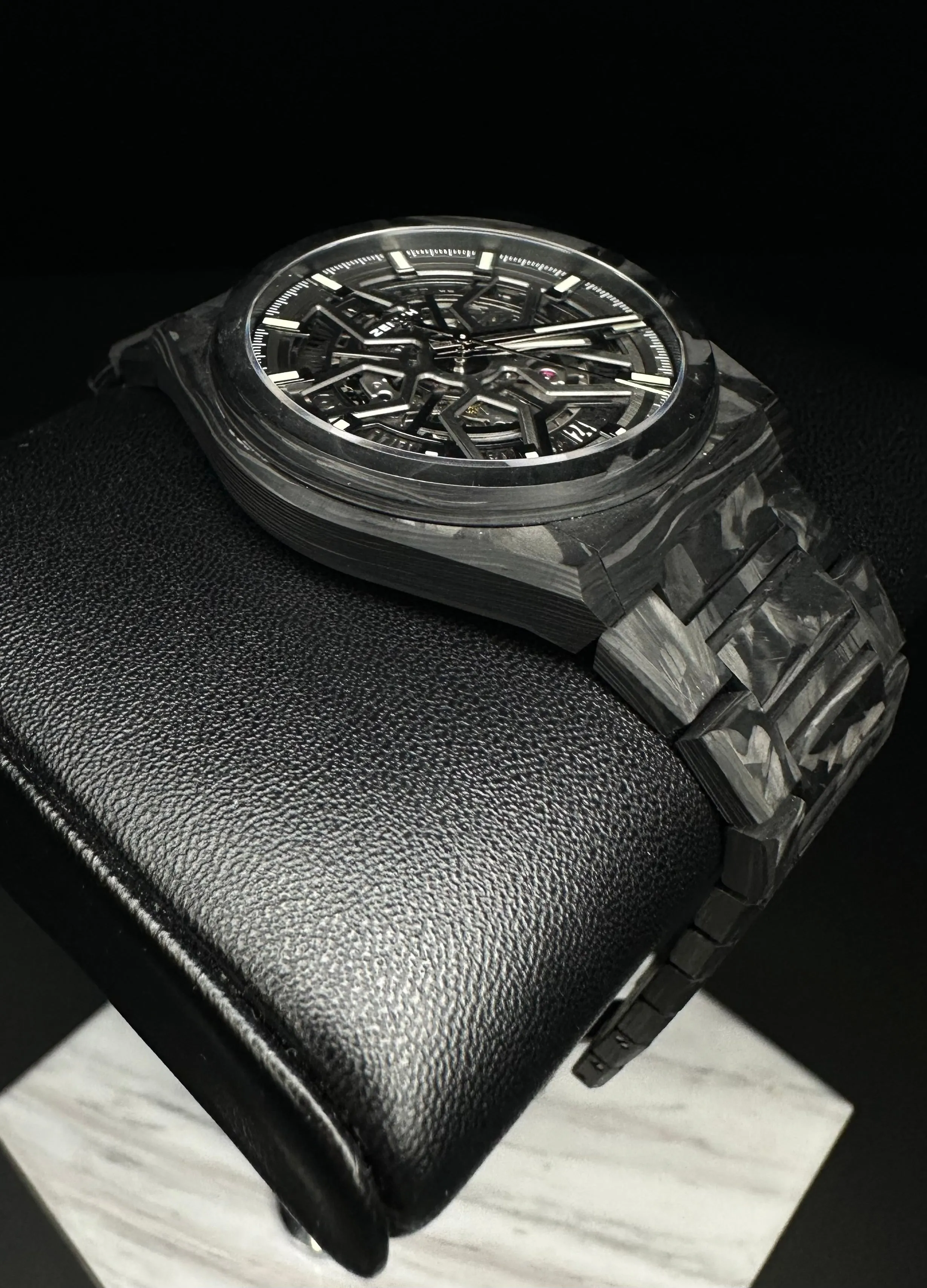 Zenith Defy Classic Automatic Skeleton Dial Watch with Carbon Fiber Design – Luxury Timepiece