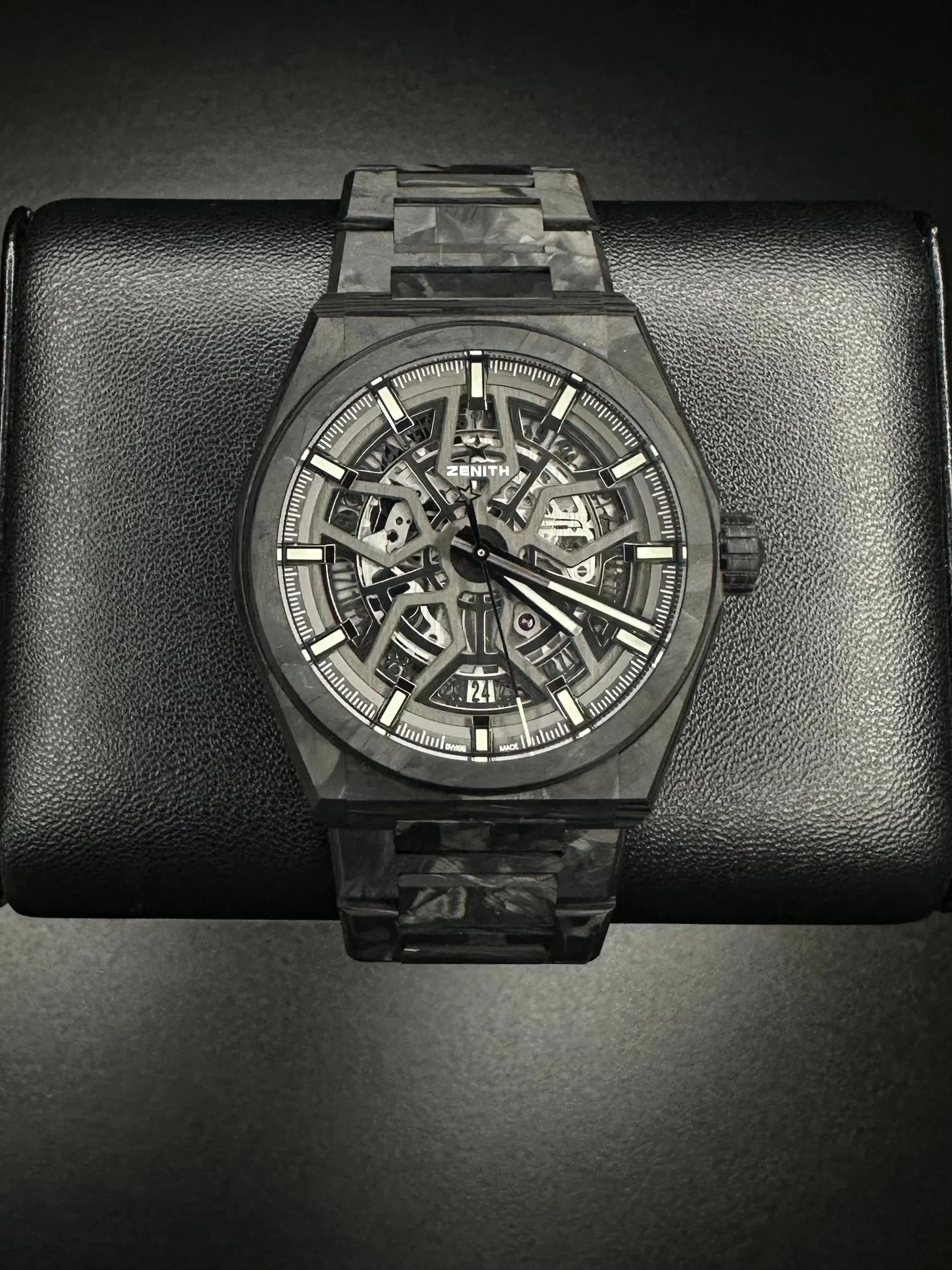 Zenith Defy Classic Automatic Skeleton Dial Watch with Carbon Fiber Design – Luxury Timepiece